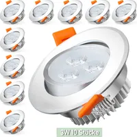 Jiubiaz 10X 3W LED Strahler Spot Einbaustrahler Deckenstrahler Deckenspot 230V 245lm Kaltweiß Einbauspot Einbauleuchte Deckeneinbauleuchte
