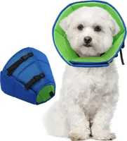 Halskrause Hund, Bequem leckschutz Hund, Schutzmaßnahmen schutzkragen Hund, Einstellbar hundekragen, Hunde Halskrause Leckschutz für Hunde，Vorbeugung von Biss- und Leckwunden，Blau S