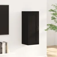 vidaXL Nástěnná skříňka černá 35x34x90 cm Dřevěný materiál