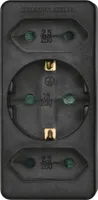 Steckdosenadapter 3-Fach, Schwarz
