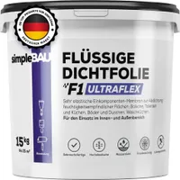 SimpleBau F1 Ultraflex flüssige Dichtfolie gebrauchsfertige Dichtungsmasse, 15kg