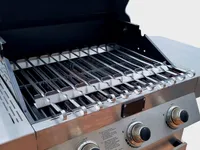 Schaschlikaufsatz Grillspieße Spießaufsatz Spießhalter Gestell für Gasgrill/Kohlegrill mit Schaschlikspießen Edelstahl 550mm + 11 Spieße