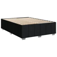 vidaXL Łóżko sprężynowe z materacem czarne 140x190 cm tkanina