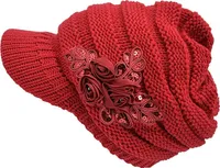 Strickmütze mit Schild Winter Strickmütze Beanie Cap
