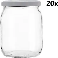 Einmachglas 540 ml PROFI II klar/transparent 20 Stück INKLUSIVE WEIßEN DECKELN, 20 Stück 20