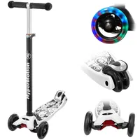 Dreirad Balance-Roller + LED-Räder, Kick-Scooter Laufrad für Kinder und Jugendliche in Weiß