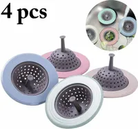 4 Stück Silikon Abflusssieb Haarfänger für Waschbecken, Spüle, Bad, Abfluss