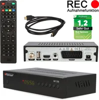 Opticum AX 150 digitaler HD SAT Receiver mit USB TV Aufnahme / PVR Ready (HDTV, DVB-S2, HDMI, 1080p, SCART, USB Mediaplayer, Full HD, Astra vorinstalliert) Inkl. HDMI Kabel