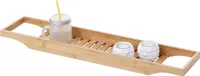 Badewannenauflage MCW-B73, Badewannenablage Wannenbrücke Wannenauflage Badewannenbrett Badewannenregal, Bambus 5x67x15cm