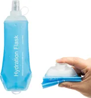 500 ml Faltbare Wasserflasche,Versenkbare Reisebecher,Auslaufsicheres Silikon Tragbare Wasserflaschen,für Camping Freien Outdoor Wandern