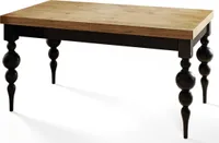 Rechteckiger Esszimmertisch LENA, ausziehbarer Tisch, Größe: 200-300X100X78,5 cm, Wohnzimmertisch Farbe: LANCELOT, mit Tischbeinen in Farbe Schwarz