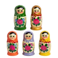 Rossijanotschka Matrjoschka Matröschka Matroschka Babuschka 11cm Höhe - 5 Holz-Puppen - verschiedene Motive - Holzpuppe Матрёшка Matruschka