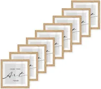 🖼️KNOR®️ Bilderrahmen 20x20 cm Beige, 9er Set Posterrahmen, Bilderrahmen, Fotorahmen, bruchsicheres Acrylglas, Picture Frame 20X20, zum Aufhängen & Aufstellen 🎨Isabella Kollektion