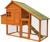Kurník Wiltec 1720 x 660 x 1200 mm hnedý s voľným výbehom a hniezdiskom zo smrekového dreva, kurník s prístreškom, pozinkovaným roštom a zásobníkom na trus