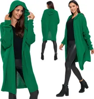 Moraj Damen Strickjacke Longpullover Cardigan Langarm Oversize Baggy Pullover 6000-001 - Grün