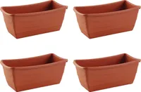 4x Pflanzschale Eckig aus Kunststoff Terracotta 26 x 13 cm Blumenkasten Blumentopf Pflanzentopf Pflanzgefäß