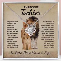 An unsere Tochter - Halskette mit Anhänger plattiert mit 14 Karat Weißgold und Zirkonia-Kristallen - NAMI