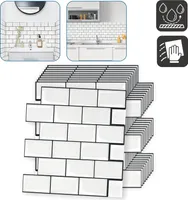 LZQ 3D Fliesenaufkleber 10 Stück Selbstklebende Fliesensticker 30,5x30,5cm DIY Fliesenfolie Wandaufkleber für Bad und Küche Deko, Weiß