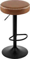 EUGAD 1 x Barhocker drehbar, höhenverstellbar, Metall, Kunstleder, Braun