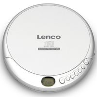 Lenco CD-201SI - Tragbarer CD-Player mit Anti-Schock - Hörbuchfunktion - Akku-Aufladefunktion - Silber