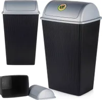 Vilde | Mülleimer 38 l - Schwarz - Robuste Kunststoffausführung - Mit 360° Deckel