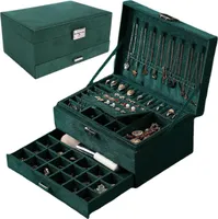 Schmuckkästchen, Schmuckschatulle, Schmuck Aufbewahrungsbox für Ringe, Ohrringe, Uhr, Armbänder und Halskette