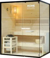 HOME DELUXE - Traditionelle Sauna - Shadow L - 150 x 120 x 190 cm - für 3 Personen - hochwertiges Fichtenholz, inkl. Saunaofen, Saunazubehör I Dampfsauna Aufgusssauna Finnische SaunaSauna