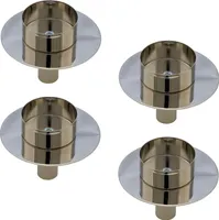 Flaschen Teelicht Halter - 4er Set - silber