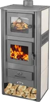 Kaminofen mit Backfach Weiß Holzofen 12,1 kW Kamin Ambasador Ofen Dauerbrandofen Werkstattofen Schwedenofen Hüttenofen Heizofen