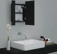 vidaXL LED-Bad-Spiegelschrank Schwarz 40x12x45 cm Acryl