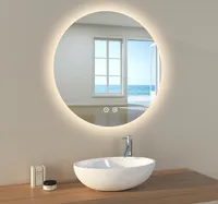 EMKE LED zrkadlo do kúpeľne Kúpeľňové zrkadlo s osvetlením Okrúhle 70 cm 3 farby svetla Stmievateľné Svetelné zrkadlo s dotykovým spínačom Energeticky úsporné LED zrkadlo