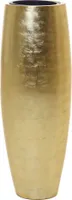 VIVANNO Bodenvase Fiberglas MAGNUM Rund, Gold Blattoptik hochglanz - 30x80 cm