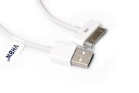 vhbw USB Datenkabel (Typ A auf MP3 Player) kompatibel mit Apple iPod 6 Gen. (Classic) - A1238 - 160Gb MP3 Player, Weiß