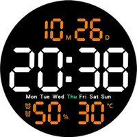 Digitale Wanduhr mit Fernbedienung, LED-Uhr mit 10-stufiger Helligkeitsregelung und automatischem Dimmen, Wandkalender mit Timer-Countdown-Funktion