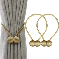 Magnetische Vorhang Raffhalter Vorhang Clips Seil Rückwärtige Vorhang Halter Schnallen Vorhang Binder Gardinenhalter für Haus Dekoration 2 Stück Gold