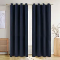 Blumtal 2er Set: Blickdicht & Thermovorhang – Kälteschutz – Blau