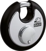 BASI - Rundbügel-Vorhangschloss - RVS 610W - 70 mm - Schwarz - Gleichschließend Nr. 2 - 6100-7021-2SCHW