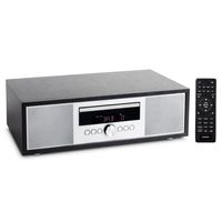 MEDION P64145 All in One Audio System (DAB+, CD, MP3, PLL UKW Radio, USB, Kompaktanlage, Elegantes Design, Weckfunktion, Sleep Einschlafautomatik) schwarz-Silber