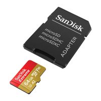 Sandisk Extreme Microsdxc - Karta Pamięci 64 Gb A2 V30 Uhs-I U3 170/80 Mb/S Z Adapterem