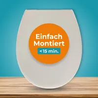 Calmwaters® Premium WC Sitz einfache Montage, Toilettendeckel bis 250 kg,  EU, antibakterieller Duroplast, doppelte Absenkautomatik, 2 Montage Optionen, abnehmbar, Klobrille, oval, Pergamon