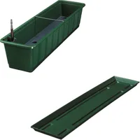 Balkonkasten Aqua Green Plus mit Bewässerung und passendem Untersetzer