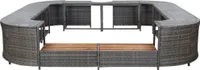 vidaXL Whirlpool-Umrandung Quadratisch Grau 268x268x55 cm Poly Rattan