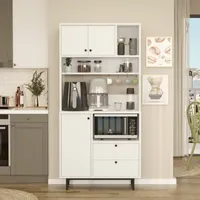 Skye Decor, RE4-W, Mehrzweckschrank, Weiß, 100 % MELAMINBESCHICHTETE SPANPLATTEN, 88 x 35,5 x 180 cm