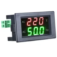 Generator-Doppelanzeige, LED, digitales Wechselstrom-Voltmeter, Frequenzmesser, Testwerkzeug (schwarz)