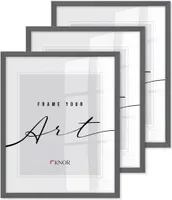 🖼️KNOR®️ Bilderrahmen 30x40 cm Grau, 3er Set Posterrahmen, Bilderrahmen, Fotorahmen, bruchsicheres Acrylglas, Picture Frame 30x40, zum Aufhängen & Aufstellen 🎨Isabella Kollektion