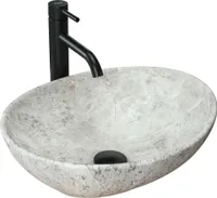 Rea Aufsatzwaschbecken Sofia Light Stone Oval Grey