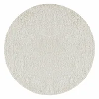 Teppium Hochflor Teppich Uni Einfarbig Modern Shaggy Teppich Wohnzimmer Flauschig Weich Preishammer, Creme, 80 cm Rund