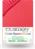Jersey Kinder Spannbettlaken 60x120 cm - 70x140 cm Rot 100% Baumwolle