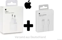 Original Apple iPhone Adapter/Ladegerät 20W USB-C  + 1m USB-C auf Lightning Kabel (iPhone, iPad)