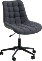 Drehstuhl TALIA, höhenverstellbar, dunkelgrau meliert. Bequemer Bürosessel mit Wabenmuster, Sitzhöhe 42-52cm. Ideal für Büro & Schminktisch, robustes Metallfußkreuz.